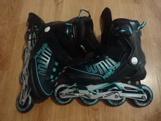 Patines en línea Spokey negros y turquesa