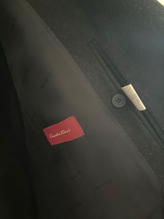 Abrigo Lana y Cachemira Negro Nuevo