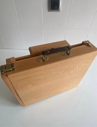 Caballete de pintura de madera portátil