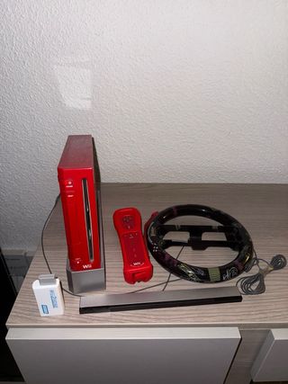 Consola Wii Rossa + Accessori + Adattatore HDMI