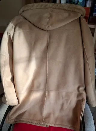 Chaquetón mujer serraje beige