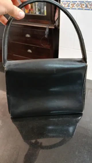 Bolso Cuero Negro Vintage 65 Años