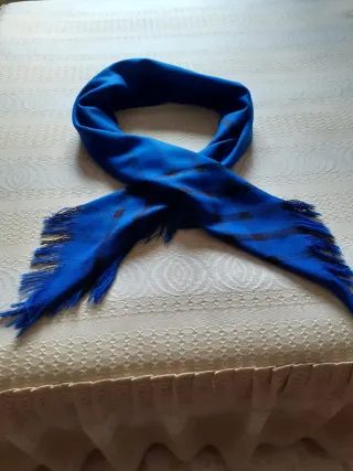 Pañuelo/Bufanda de Lanilla Azul y Negro