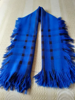 Pañuelo/Bufanda de Lanilla Azul y Negro