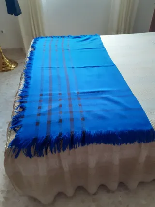 Pañuelo/Bufanda de Lanilla Azul y Negro