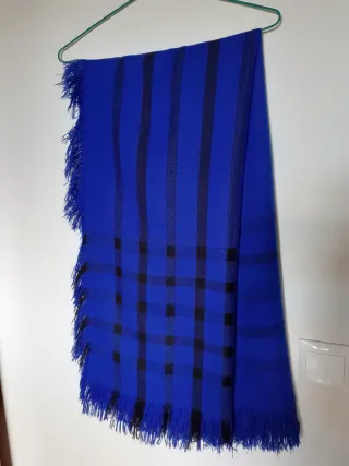 Pañuelo/Bufanda de Lanilla Azul y Negro