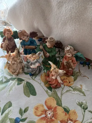 Set 7 Angioletti Vintage Decorazioni Natalizie