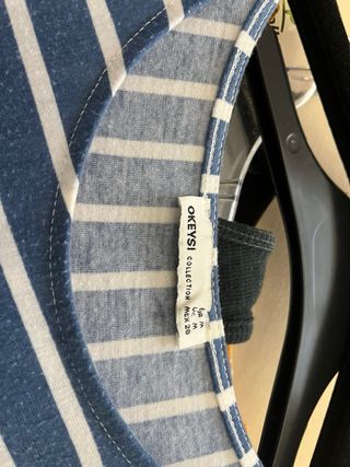 Vestido azul rayas manga corta