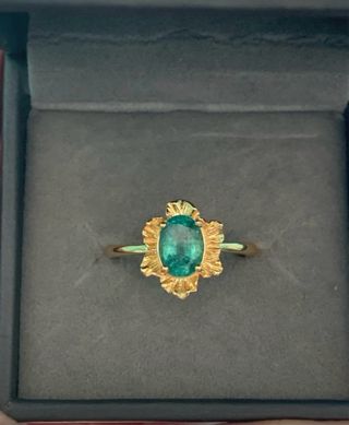 Anillo Esmeralda Certificado GRC plata