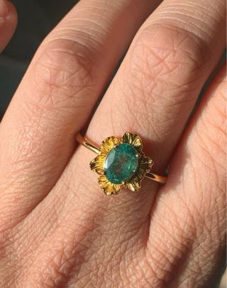 Anillo Esmeralda Certificado GRC plata