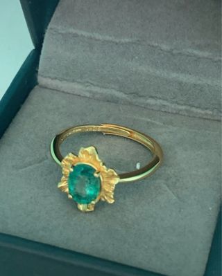 Anillo Esmeralda Certificado GRC plata