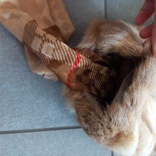 Sciarpa elegante pelliccia e raso