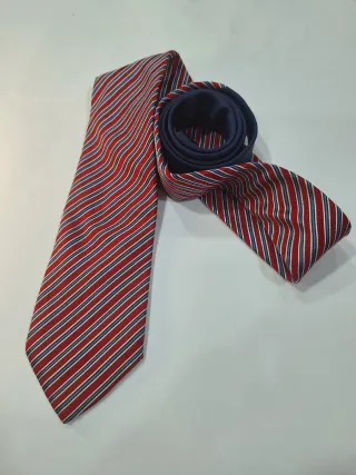 Corbata tommy hilfiger a rayas 100x100 seda natura