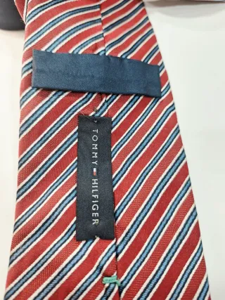 Corbata tommy hilfiger a rayas 100x100 seda natura