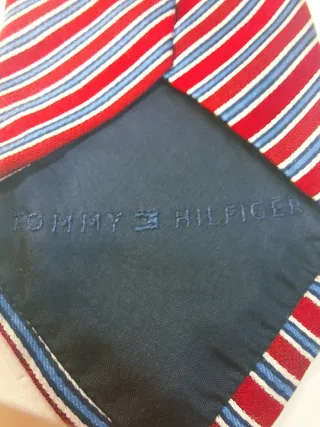 Corbata tommy hilfiger a rayas 100x100 seda natura