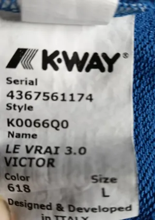 K-Way Le Vrai 3.0 Victor Felpa con Cappuccio L