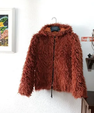 Chaquetón como NUEVO pelo marrón/naranja TALLA M