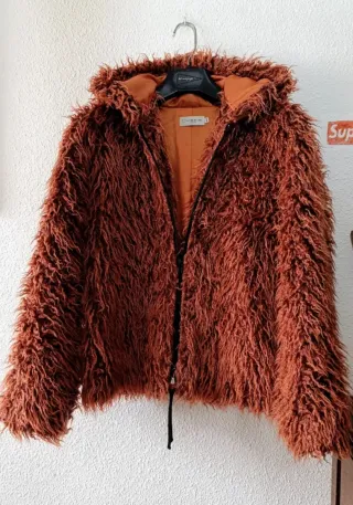 Chaquetón como NUEVO pelo marrón/naranja TALLA M