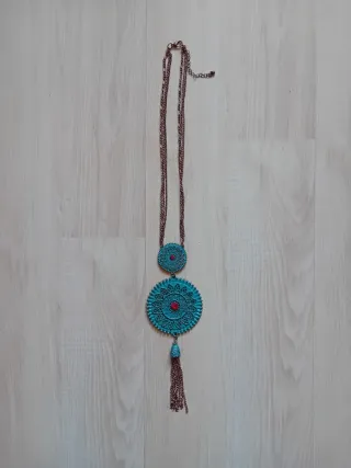 Collana in stile Boho-chic/etnico bronzo turchese