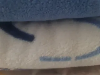 Manta de matrimonio azul y blanca