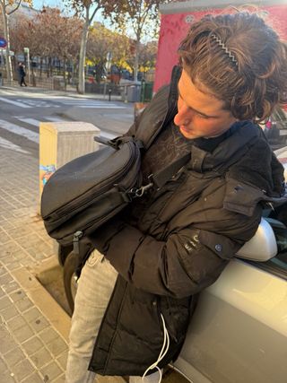 Bolsita Gucci Negra y Beige