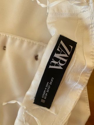 Top Zara blanco halter botones