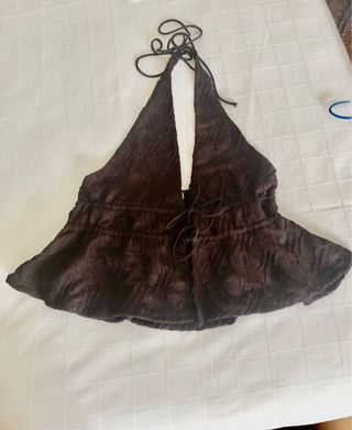 Top Halter Marrón Texturizado