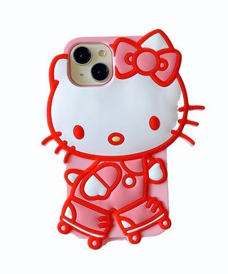 Custodia in silicone per iPhone 14 Pro con Hello Kitty