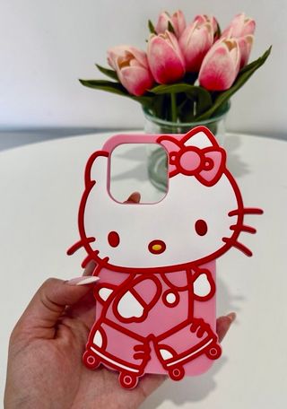 Custodia in silicone per iPhone 14 Pro con Hello Kitty
