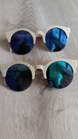 Gafas de Sol Madera Azul y Marrón