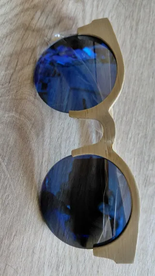 Gafas de Sol Madera Azul y Marrón
