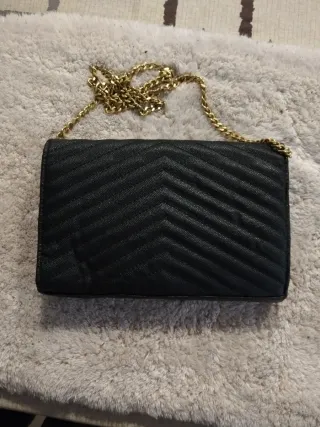 Bolso Saint Laurent Negro Cadena Dorada