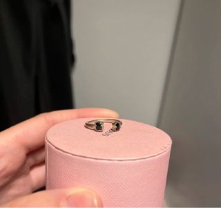 Anillo Tous Plata Negro Ajustable