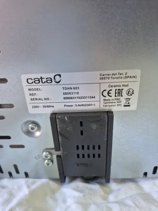 Placa Vitrocerámica CATA TDHN 603 Repuesto