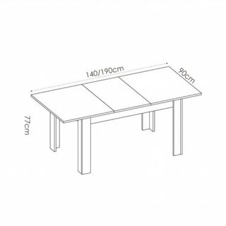 Mesa Comedor Extensible Dine 2 Posiciones. Blanco
