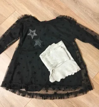 Vestido Mayoral negro estrellas tul