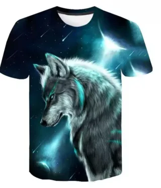 3 Camisetas Lobo, Fuego, Samurái