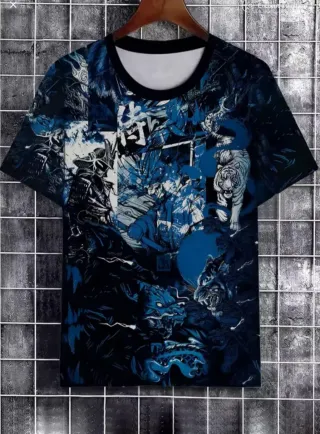 3 Camisetas Lobo, Fuego, Samurái