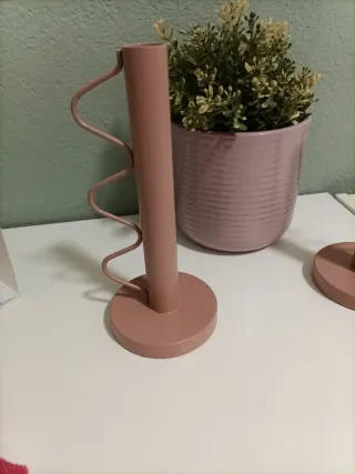 Portavelas metálicos rosas (2 unidades)