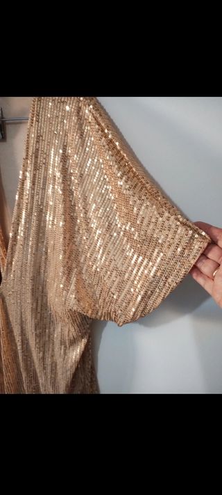 Cárdigan lentejuelas dorado talla única