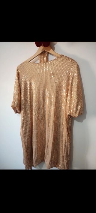 Cárdigan lentejuelas dorado talla única