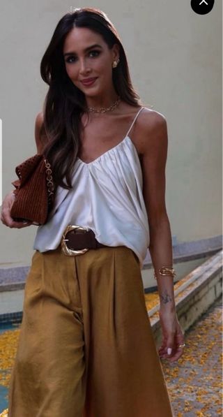 Top Satinado Drapeado