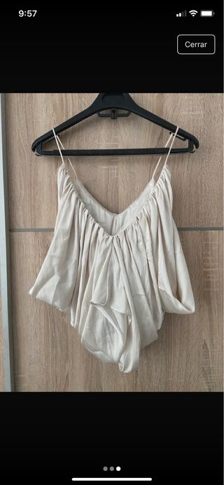 Top Satinado Drapeado