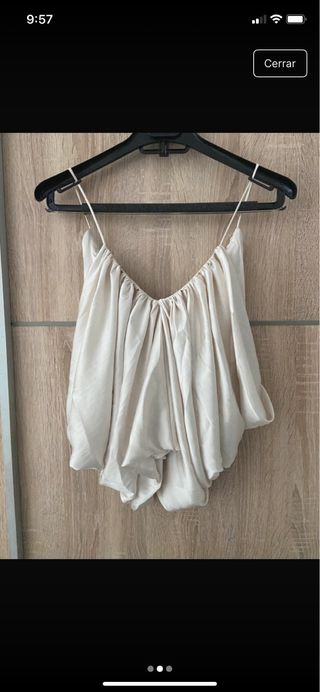 Top Satinado Drapeado