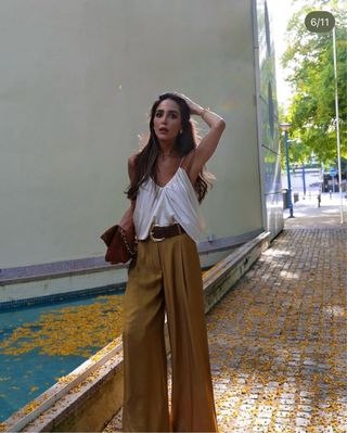 Top Satinado Drapeado