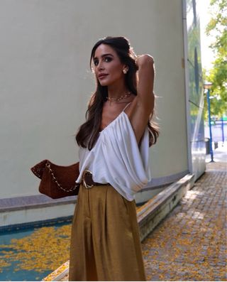 Top Satinado Drapeado