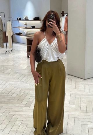 Top Satinado Drapeado