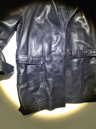 Chaqueta de piel mujer negra