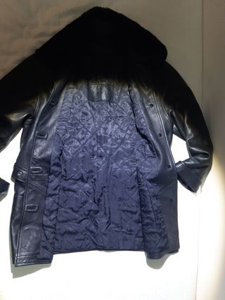 Chaqueta de piel mujer negra