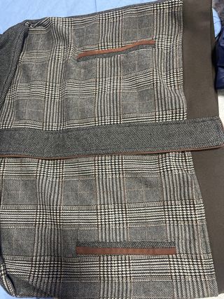 Chaqueta de cuadros marrón y gris